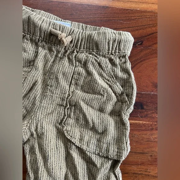 ZARA BOYS KIDS LINEN BLEND BAGGY PANTS NATURAL Striped Neutral COLOR - Picture 4 of 6